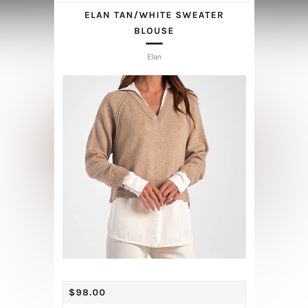Elan Sweater/Shirt is soft & lightweight! Perfect for Spring! NWOT